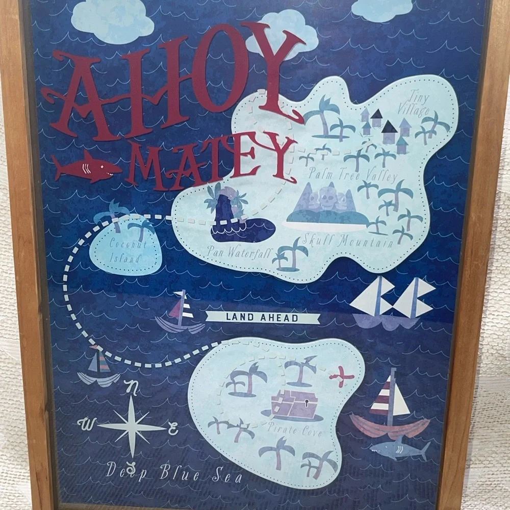 Ahoy matey map frame. Nice boy room design pirate PillowFort